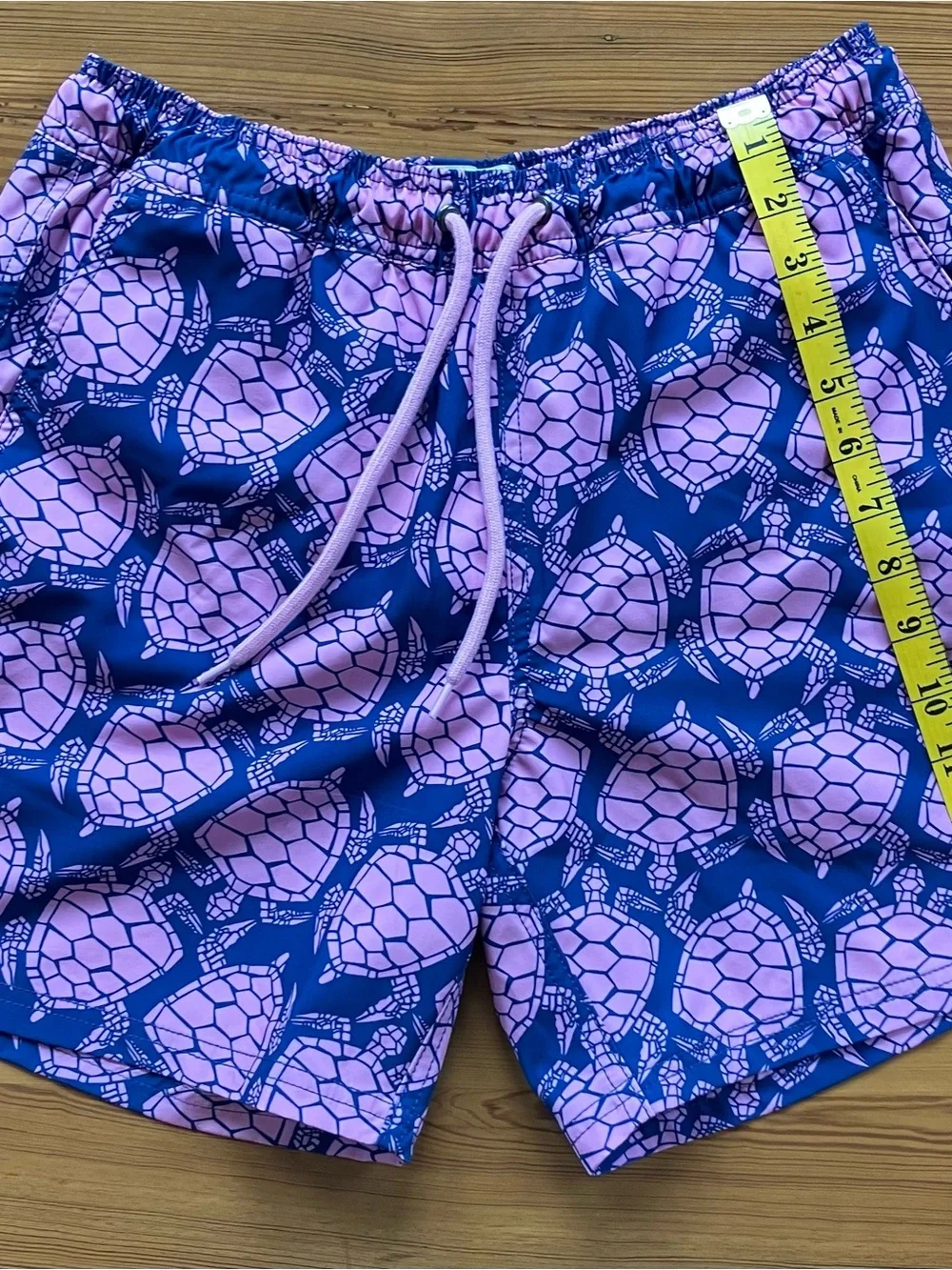 J. Crew Navy & Pink Turtle-Print Swim Shorts